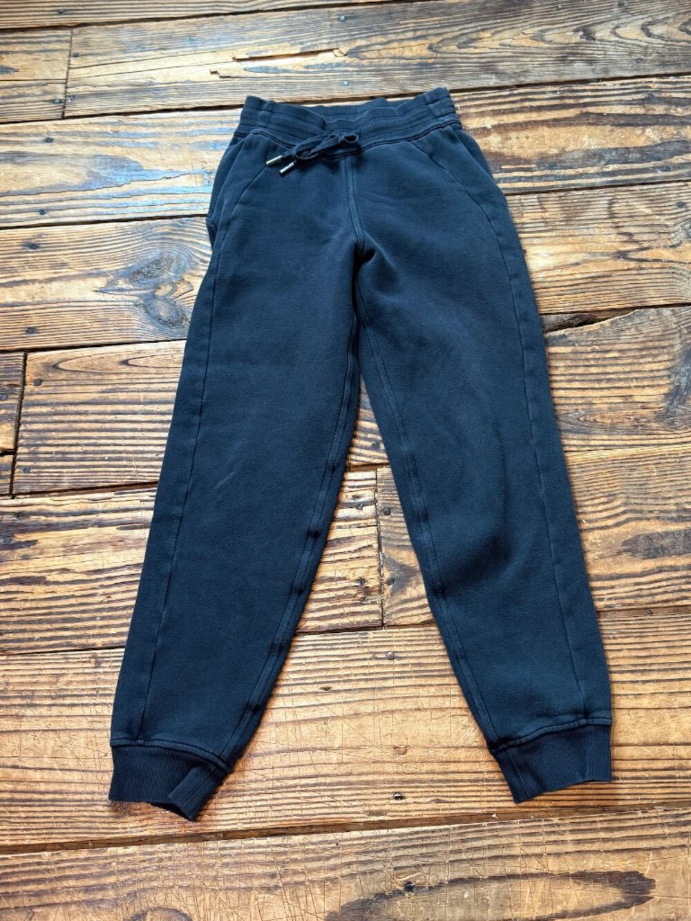 Lululemon Scuba High Rise Joggers Women Size 0 XS Black Drawstring Sweatpants